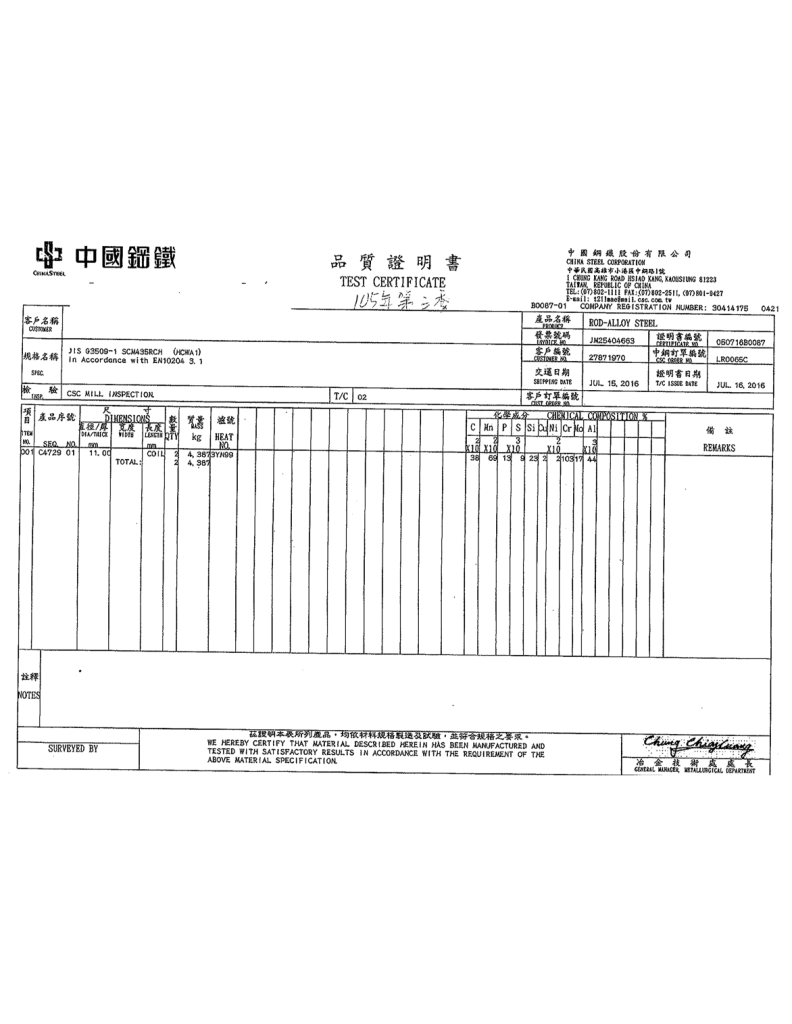 Test Certificate